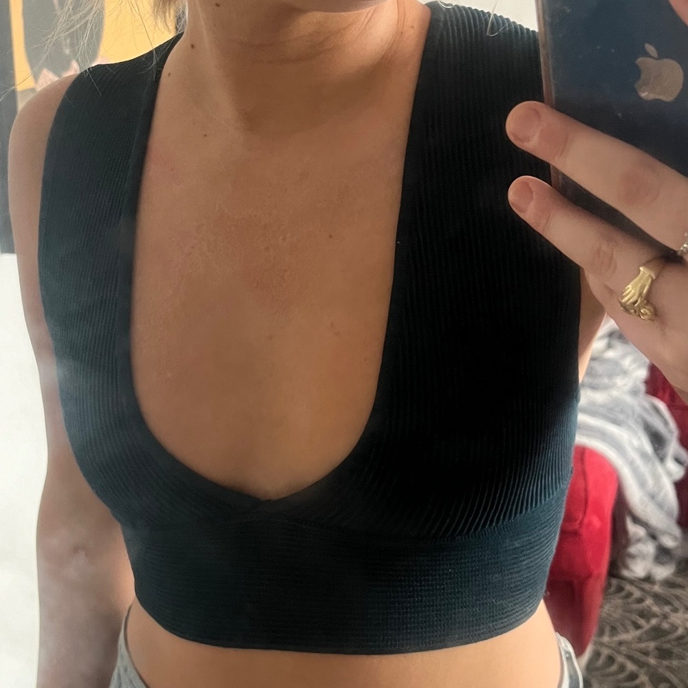 Babaton v neck teal top
